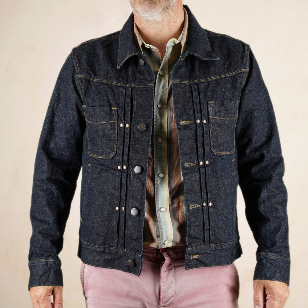 Freenote Cloth RJ-1 Riders Jacket - 15 Ounce Unsinged Rinsed Denim