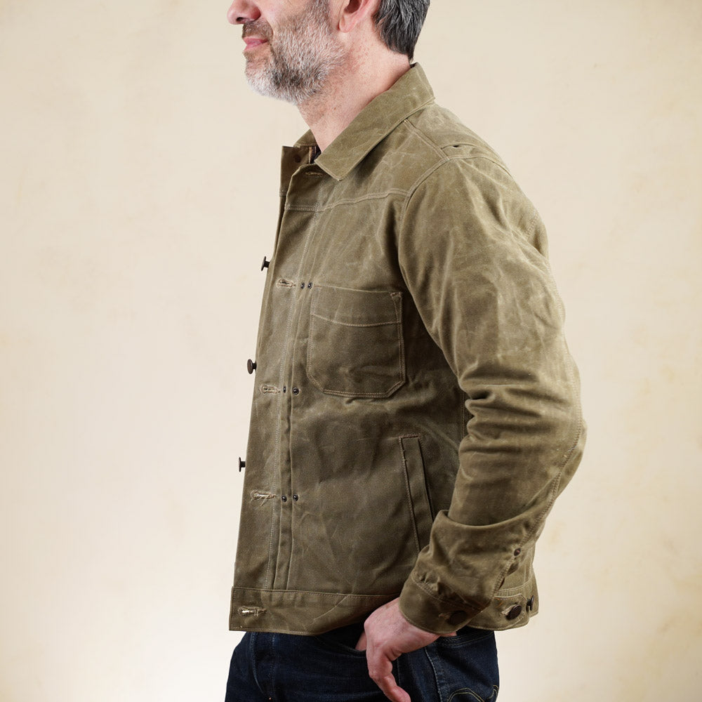 Freenote Cloth RJ-1 Riders Jacket - Tobacco Waxed Canvas