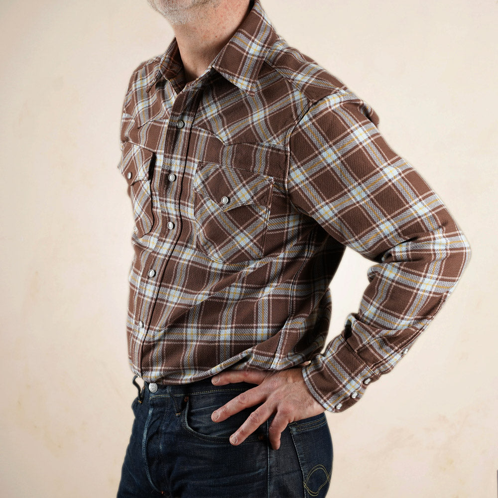 Freenote Cloth Western Scout Shirt - Brown Plaid