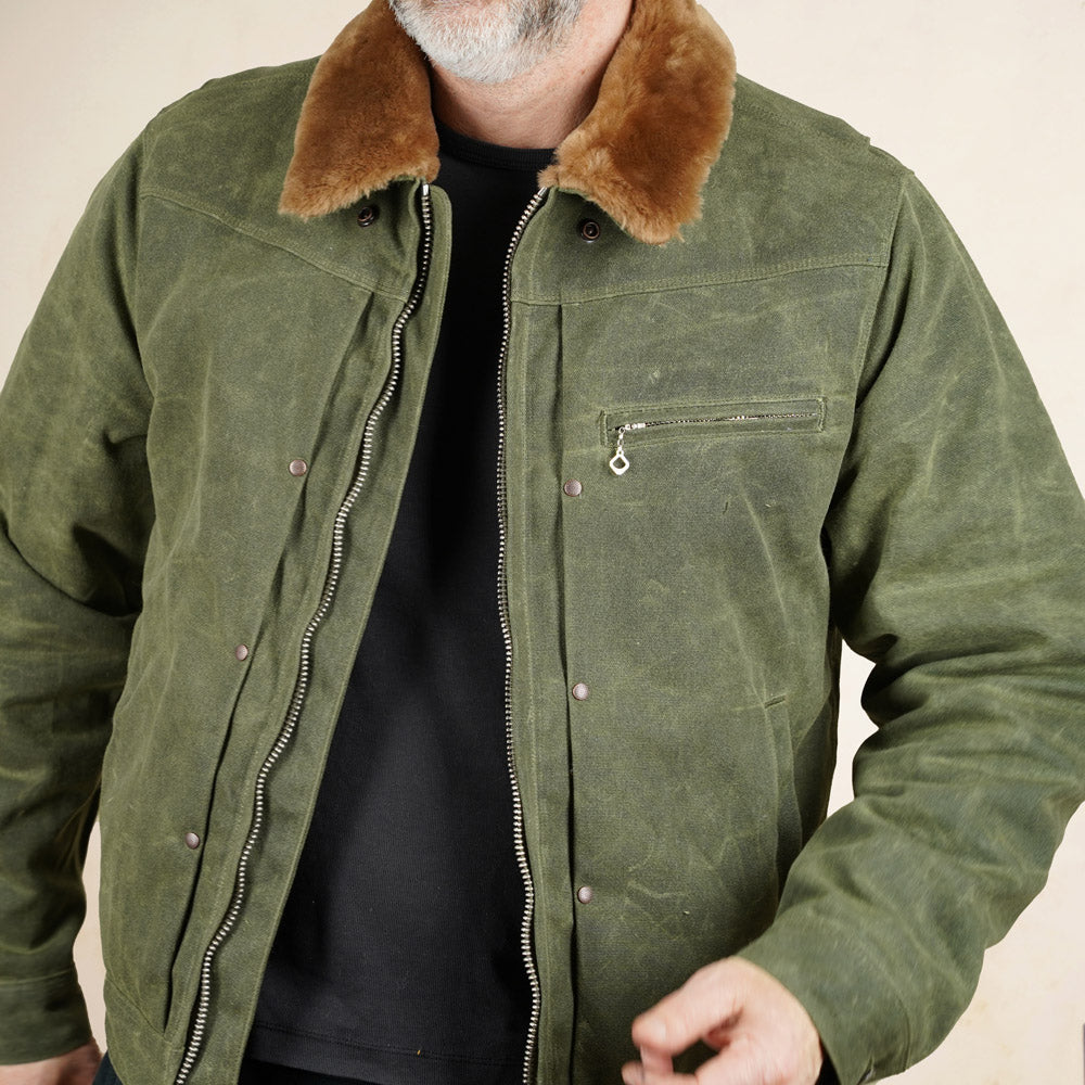 Freenote Cloth RJ-2 Jacket - 20z Waxed Canvas - Olive