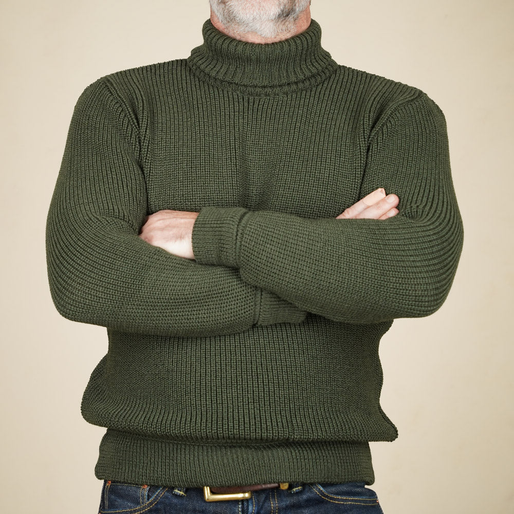 Heimat U Boat Roll Neck - Military Green