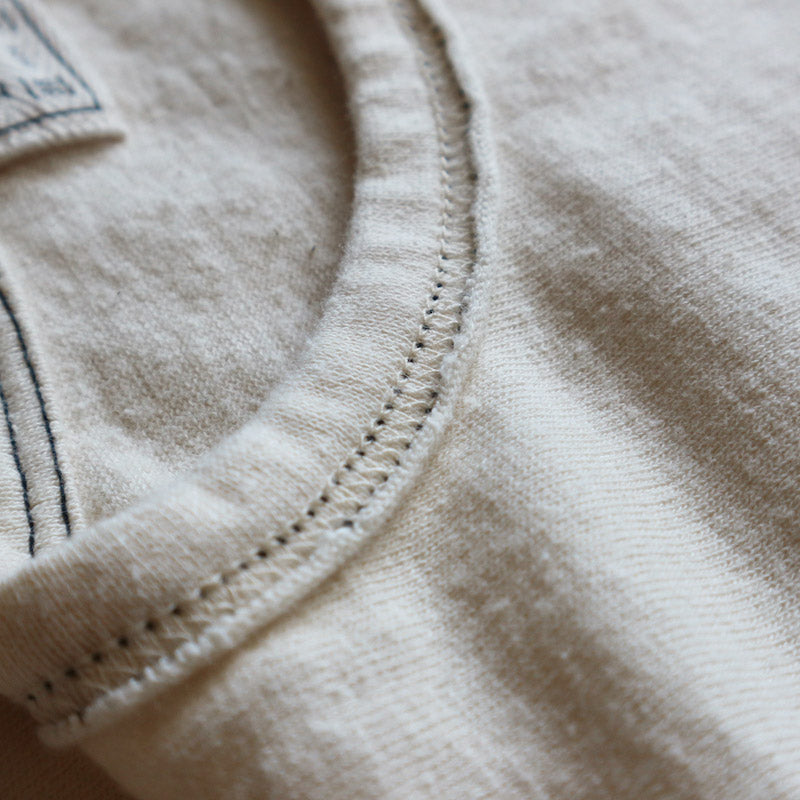 Loop & Weft recycled nep cotton dot seam S/S crewneck - Ivory