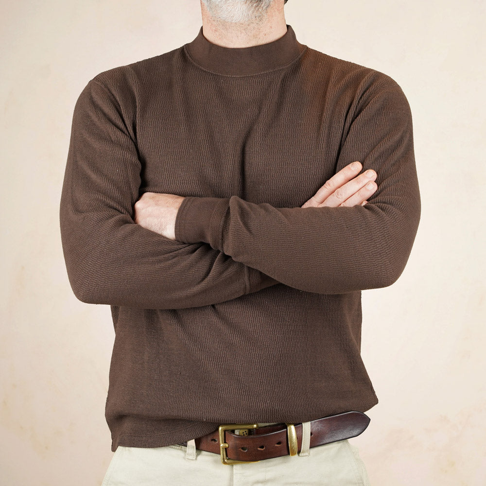 Loop & Weft Thermal Mock Neck LRC1123 - Brown