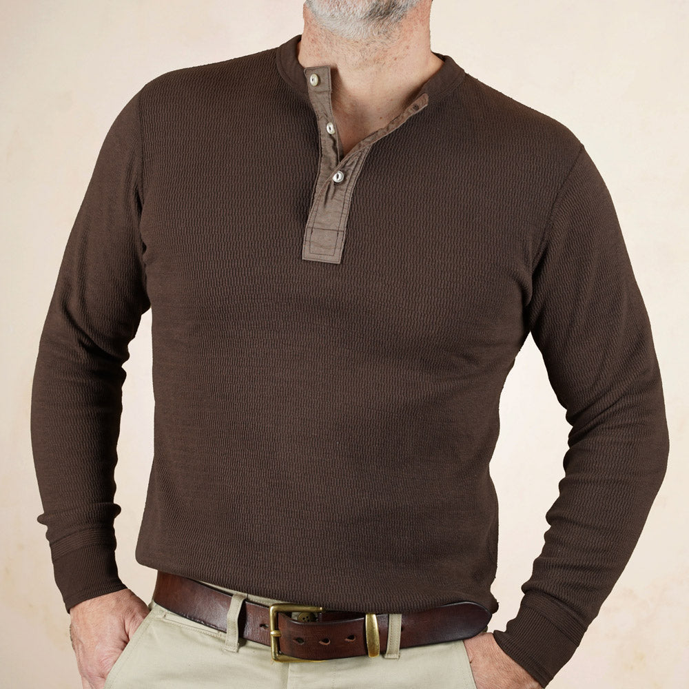 Loop & Weft Thermal Henley Neck LRH1041 - Ivory