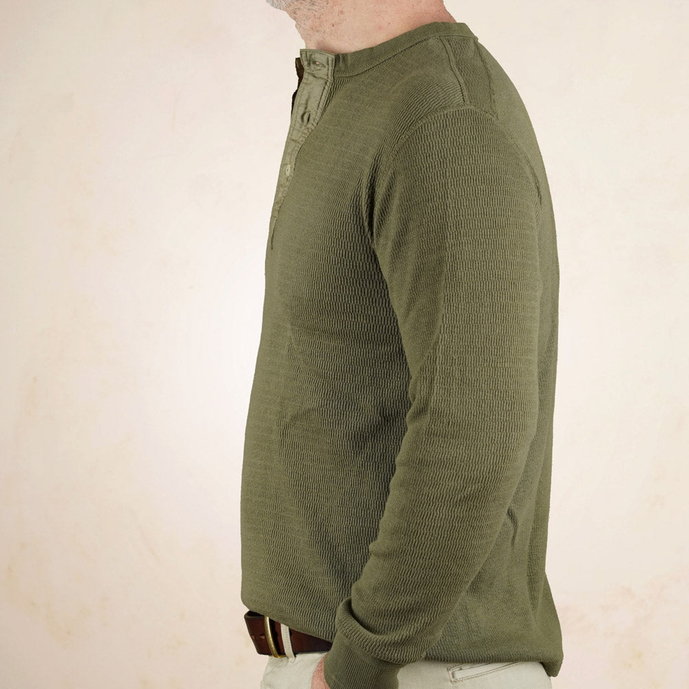 Loop & Weft Thermal Henley Neck LRH1041 - Brown