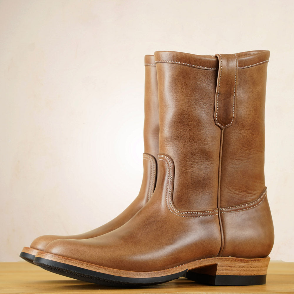 靴 VINTAGE / leather pecos boots Zerrows Pecos Boots - Natural Chromexcel Leather – East West Apparel
