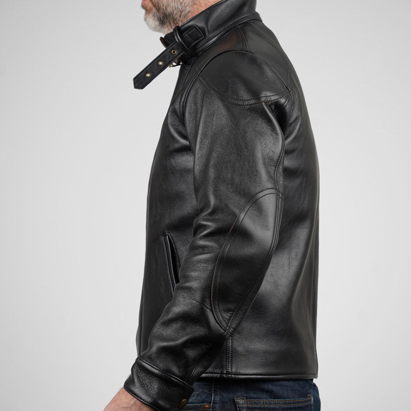 Addict Clothes Japan Ulster Black Sheepskin Leather Jacket