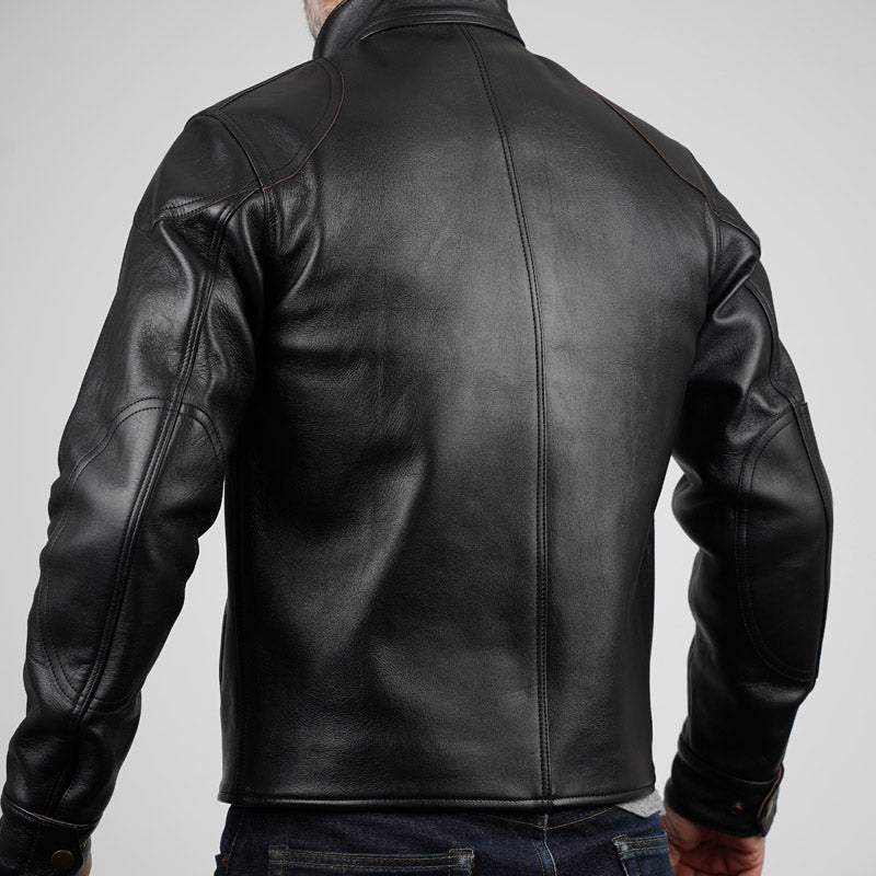 Addict Clothes Japan Ulster Black Sheepskin Leather Jacket