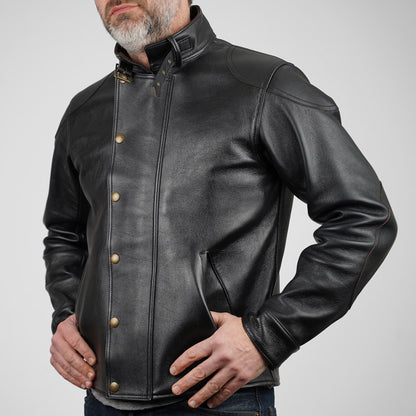 Addict Clothes Japan Ulster Black Sheepskin Leather Jacket