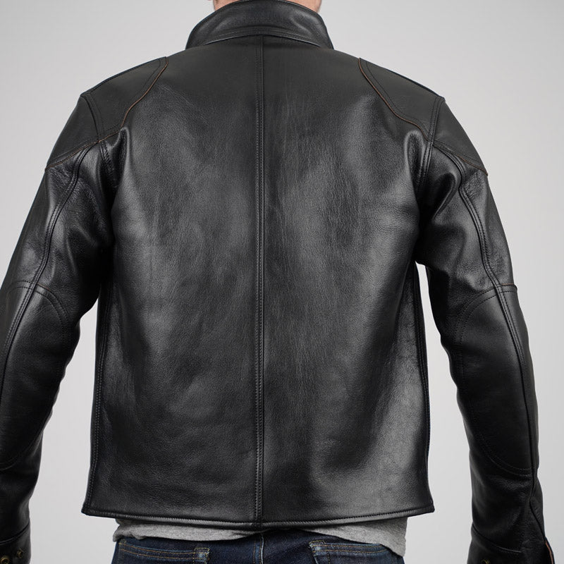 Addict Clothes Japan Ulster Black Sheepskin Leather Jacket