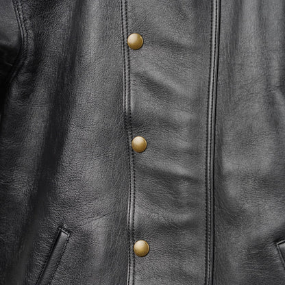 Addict Clothes Japan Ulster Black Sheepskin Leather Jacket