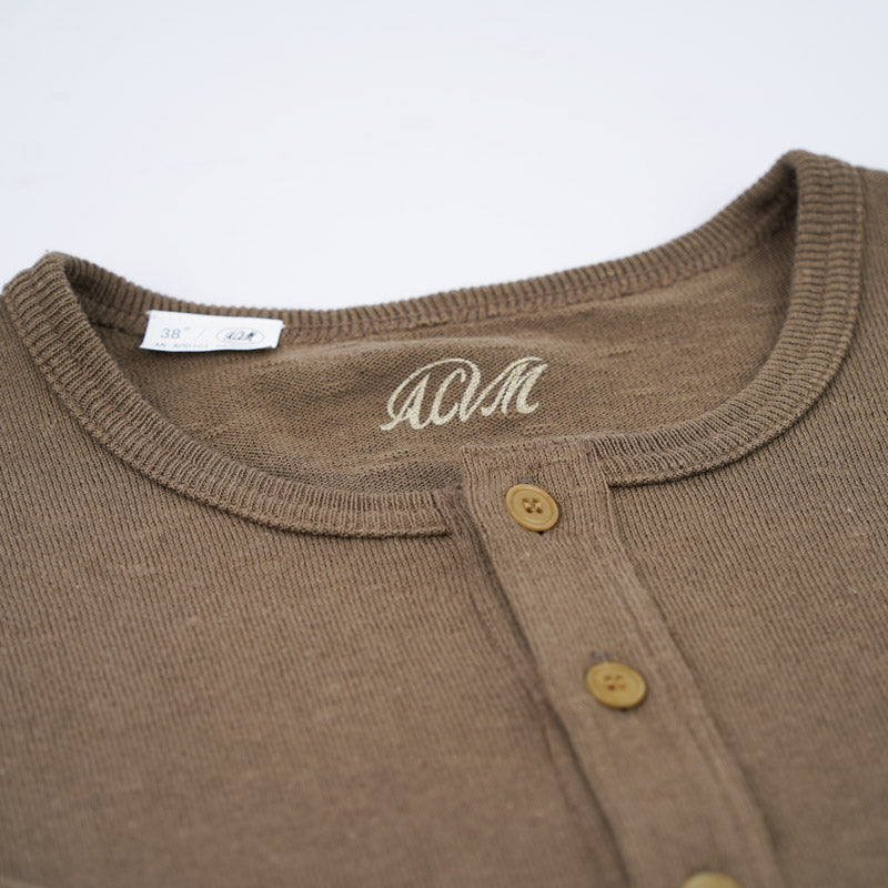 Addict Clothes ACVM Long Sleeve Henry Henley - Army Green