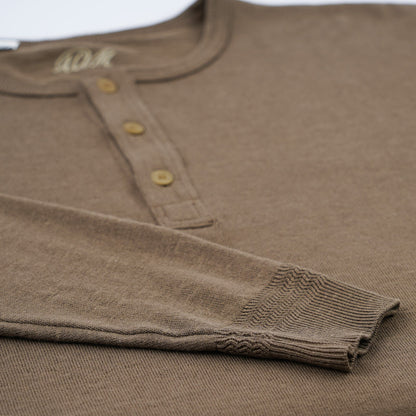 Addict Clothes ACVM Long Sleeve Henry Henley - Army Green