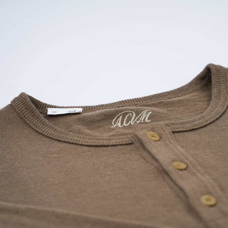 Addict Clothes ACVM Long Sleeve Henry Henley - Army Green