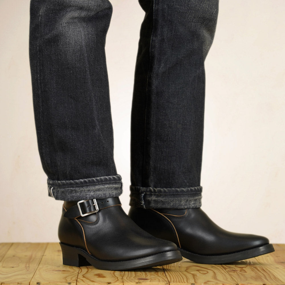 Addict Narrow Engineer Boots AB-01HB-CL - Black Horsehide