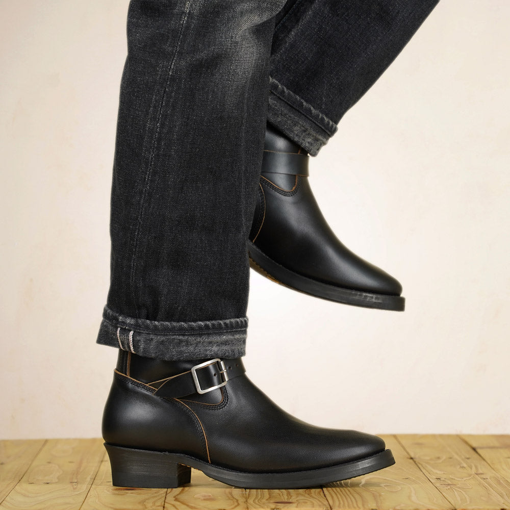 Addict Narrow Engineer Boots AB-01HB-CL - Black Horsehide