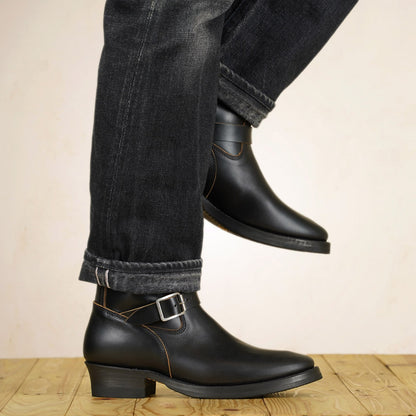 Addict Narrow Engineer Boots AB-01HB-CL - Black Horsehide