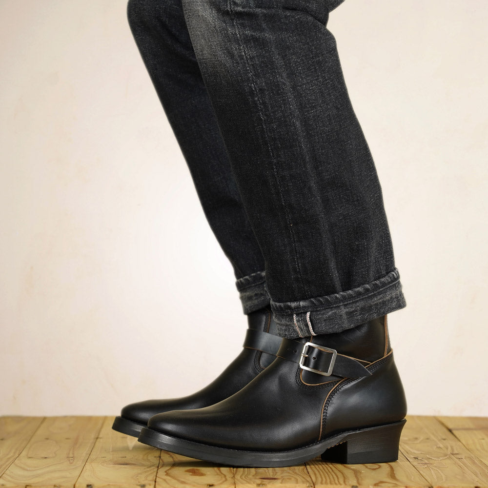Addict Narrow Engineer Boots AB-01HB-CL - Black Horsehide