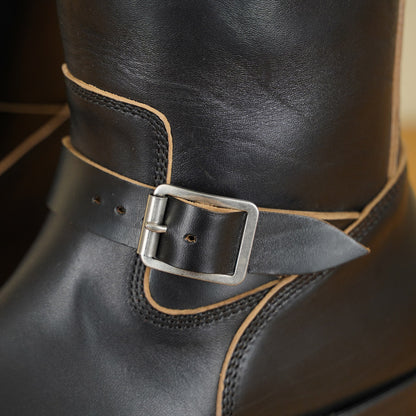 Addict Narrow Engineer Boots AB-01HB-CL - Black Horsehide
