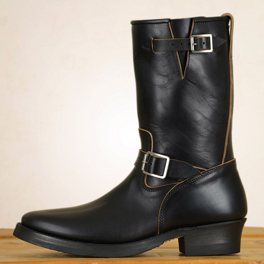 Addict Narrow Engineer Boots AB-01HB-CL - Black Horsehide