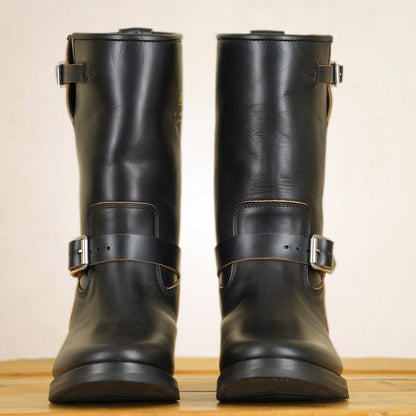 Addict Narrow Engineer Boots AB-01HB-CL - Black Horsehide