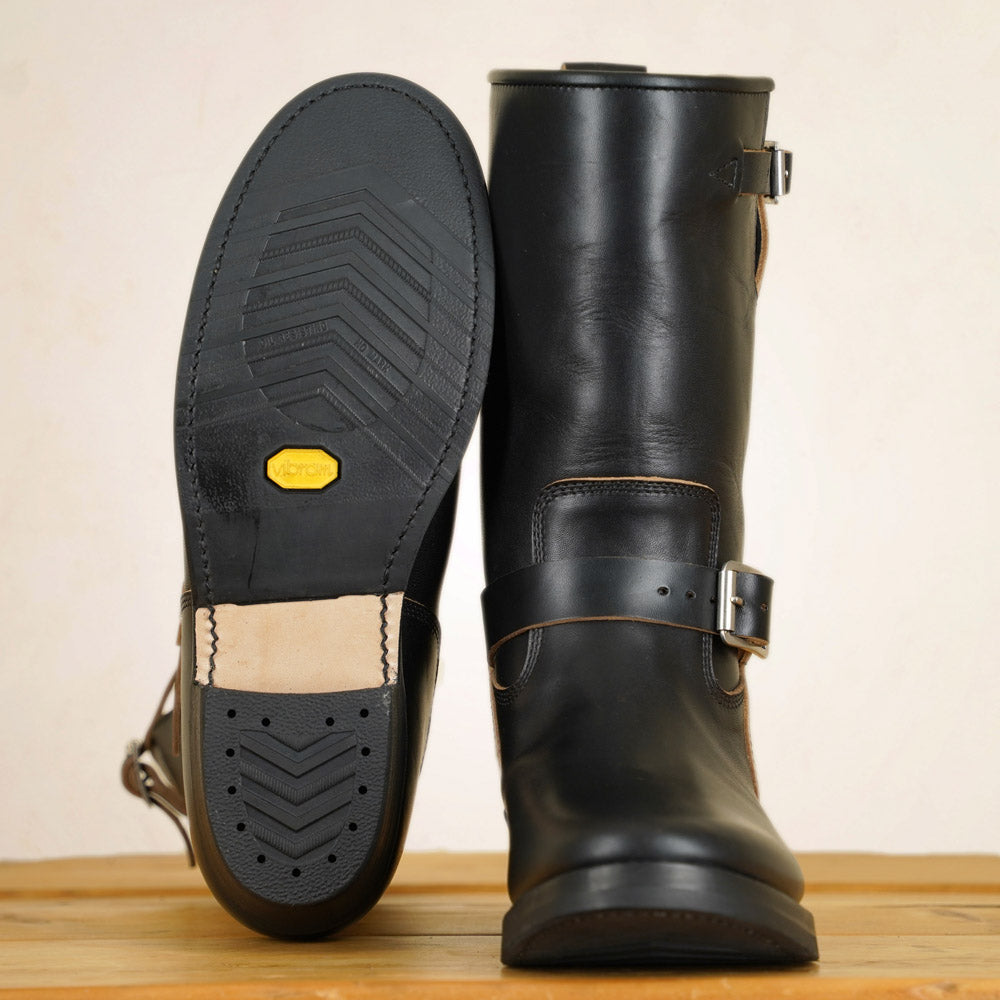 Addict Narrow Engineer Boots AB-01HB-CL - Black Horsehide
