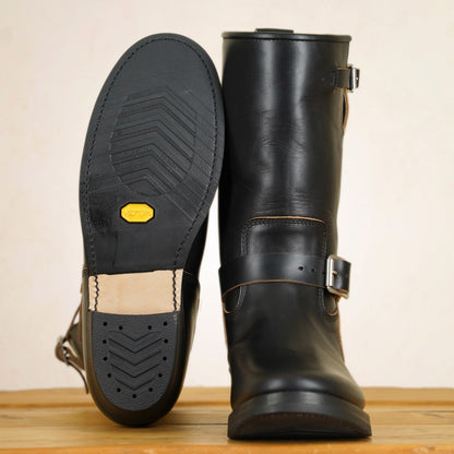 Addict Narrow Engineer Boots AB-01HB-CL - Black Horsehide