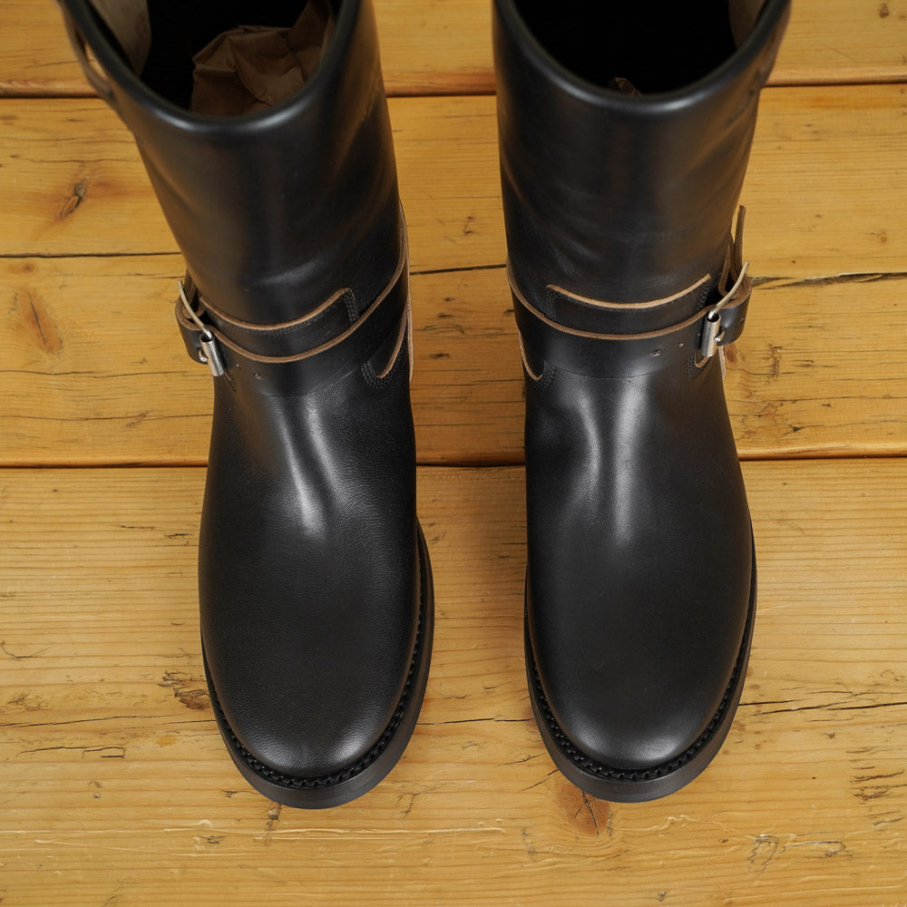 Addict Narrow Engineer Boots AB-01HB-CL - Black Horsehide