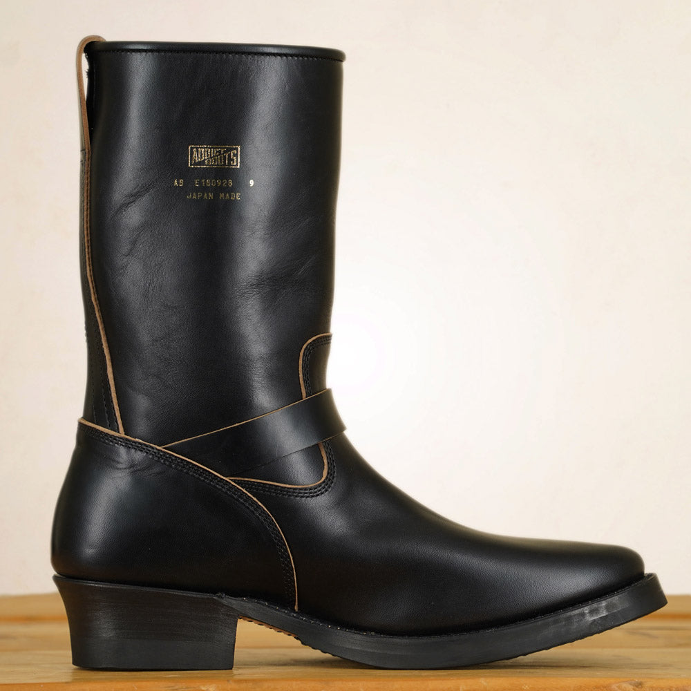 Addict Narrow Engineer Boots AB-01HB-CL - Black Horsehide