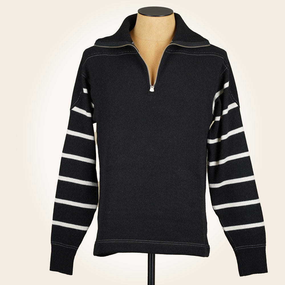 Wearmasters Lot 582 Turtle Zip Sweater - Black