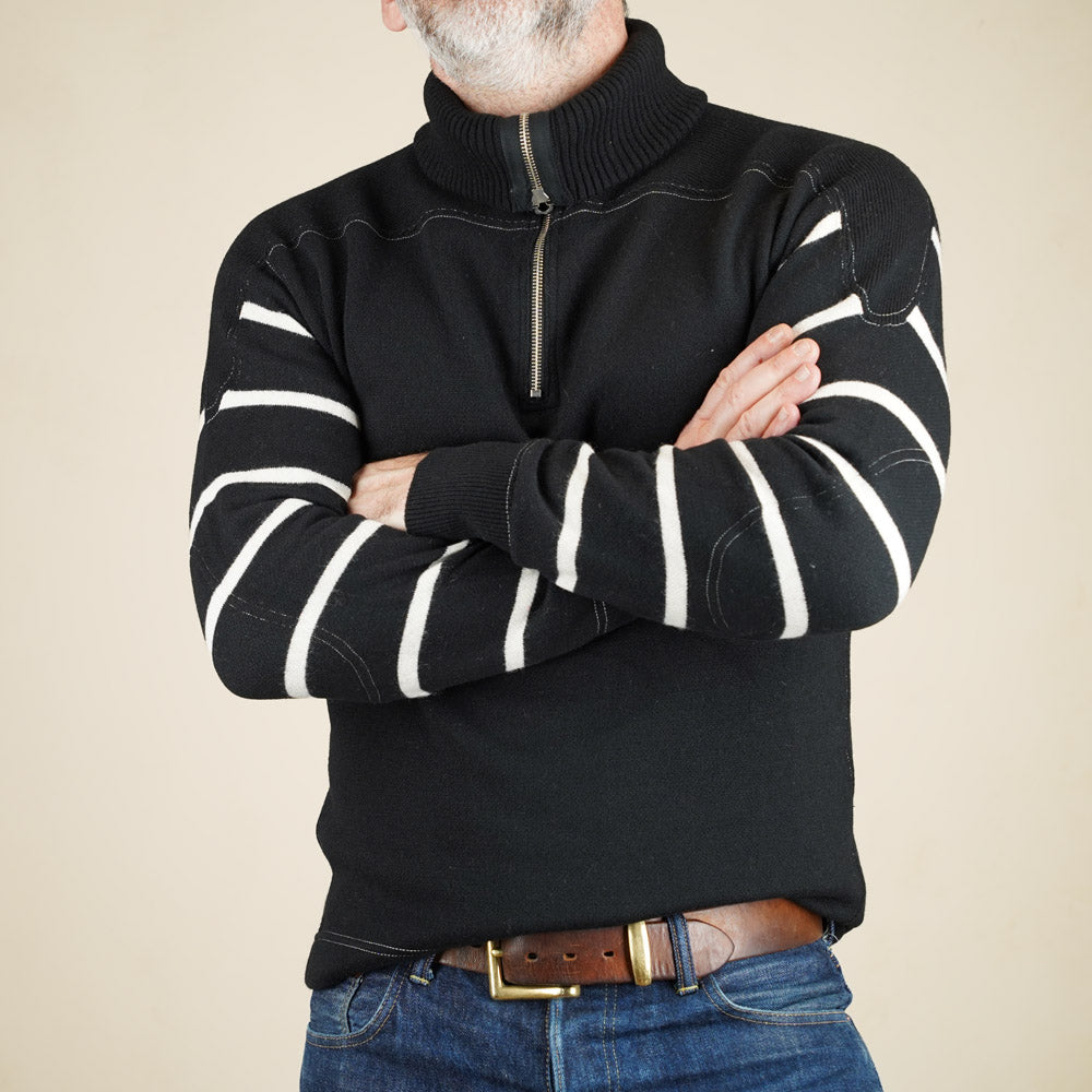 Wearmasters Lot 582 Turtle Zip Sweater - Black