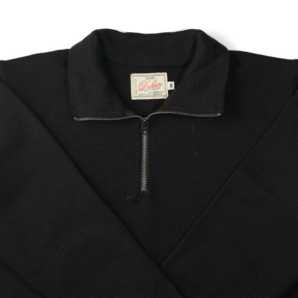 Dehen 1920 1/4 Zip Moto Sweater Black