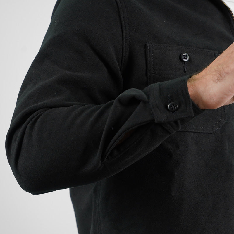 Dehen 1920 1/4 Zip Shirt Moleskin Black