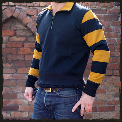 Dehen 1920 Motorcycle Sweater - Black/ Gold