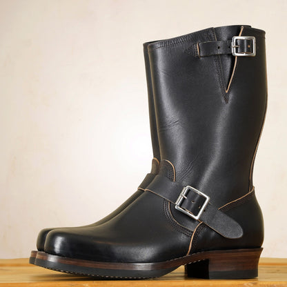 Double Helix Detonator 702 Engineer Boots - Black Horsebutt strip leather