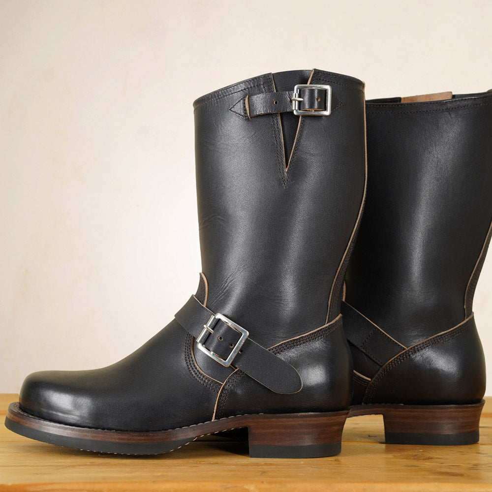 Double Helix Detonator 702 Engineer Boots - Black Horsebutt strip leather