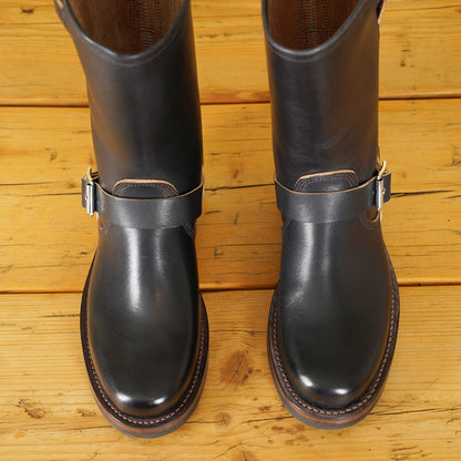Double Helix Detonator 702 Engineer Boots - Black Horsebutt strip leather