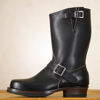 Double Helix Detonator 702 Engineer Boots - Black Horsebutt strip leather
