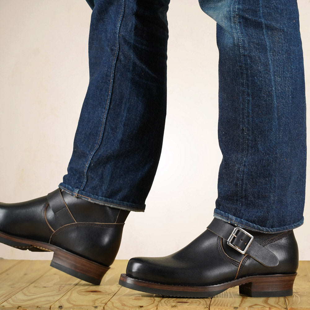 Double Helix Detonator 702 Engineer Boots - Black Horsebutt strip leather