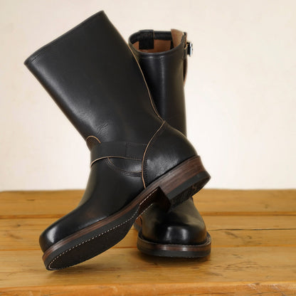 Double Helix Detonator 702 Engineer Boots - Black Horsebutt strip leather