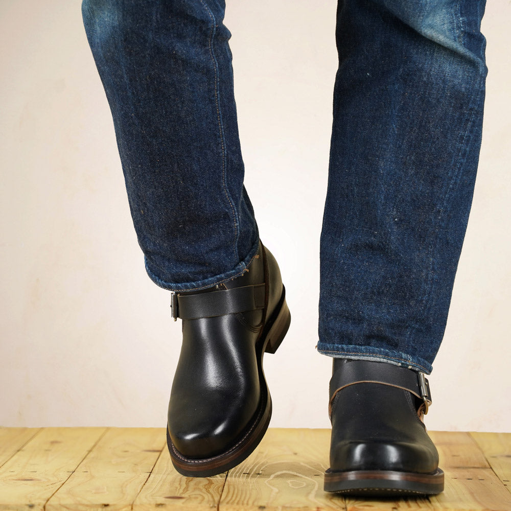Double Helix Detonator 702 Engineer Boots - Black Horsebutt strip leather