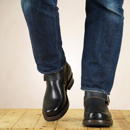 Double Helix Detonator 702 Engineer Boots - Black Horsebutt strip leather