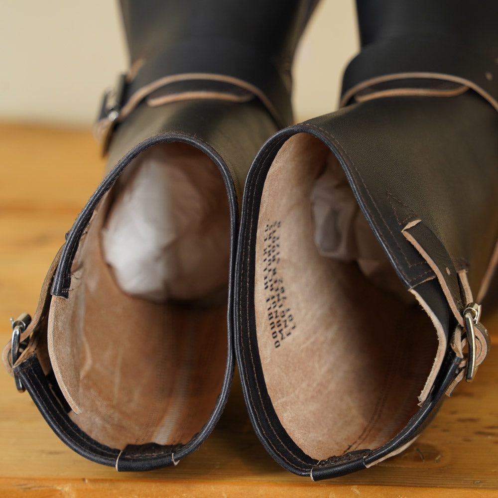 Double Helix Detonator 702 Engineer Boots - Black Horsebutt strip leather