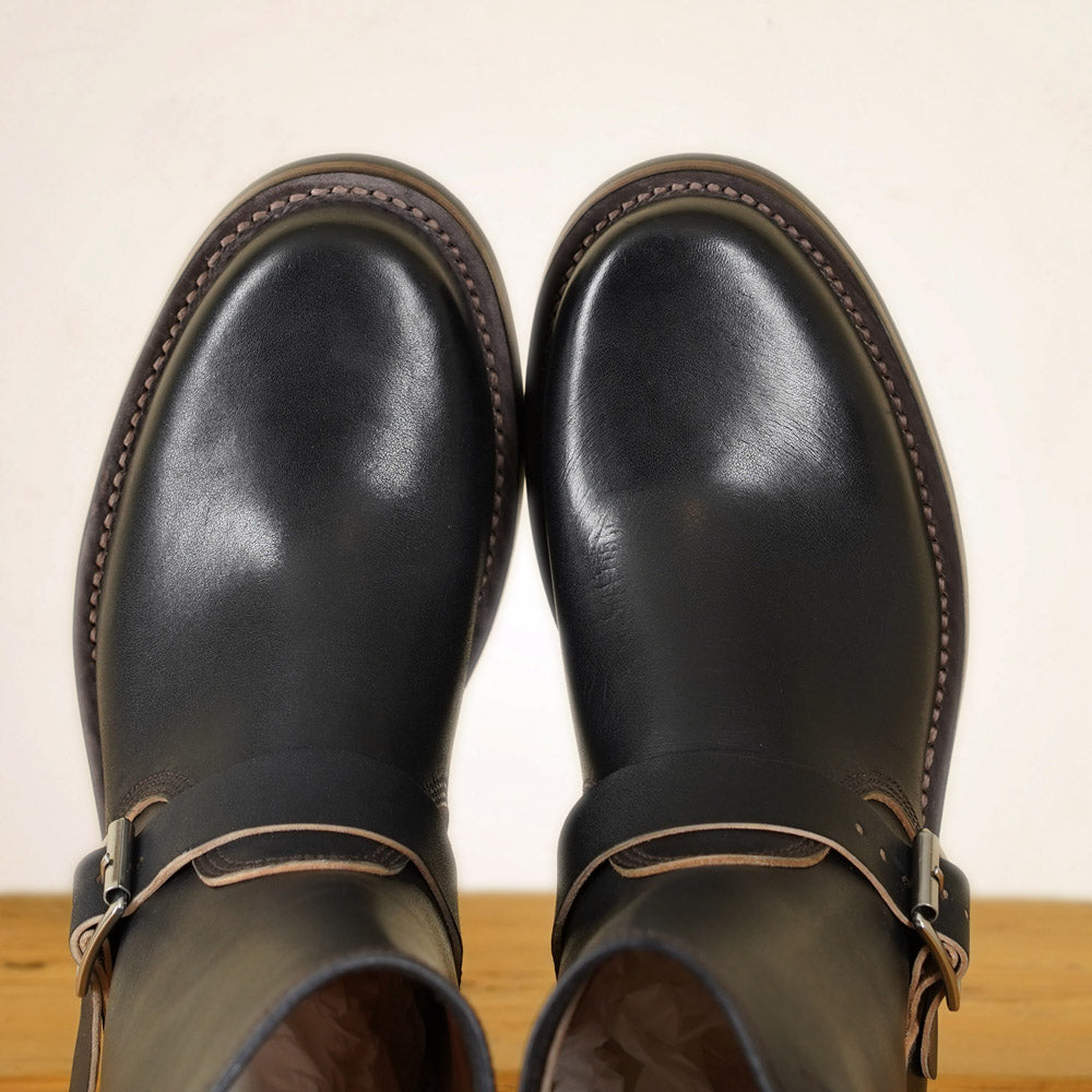 Double Helix Detonator 702 Engineer Boots - Black Horsebutt strip leather