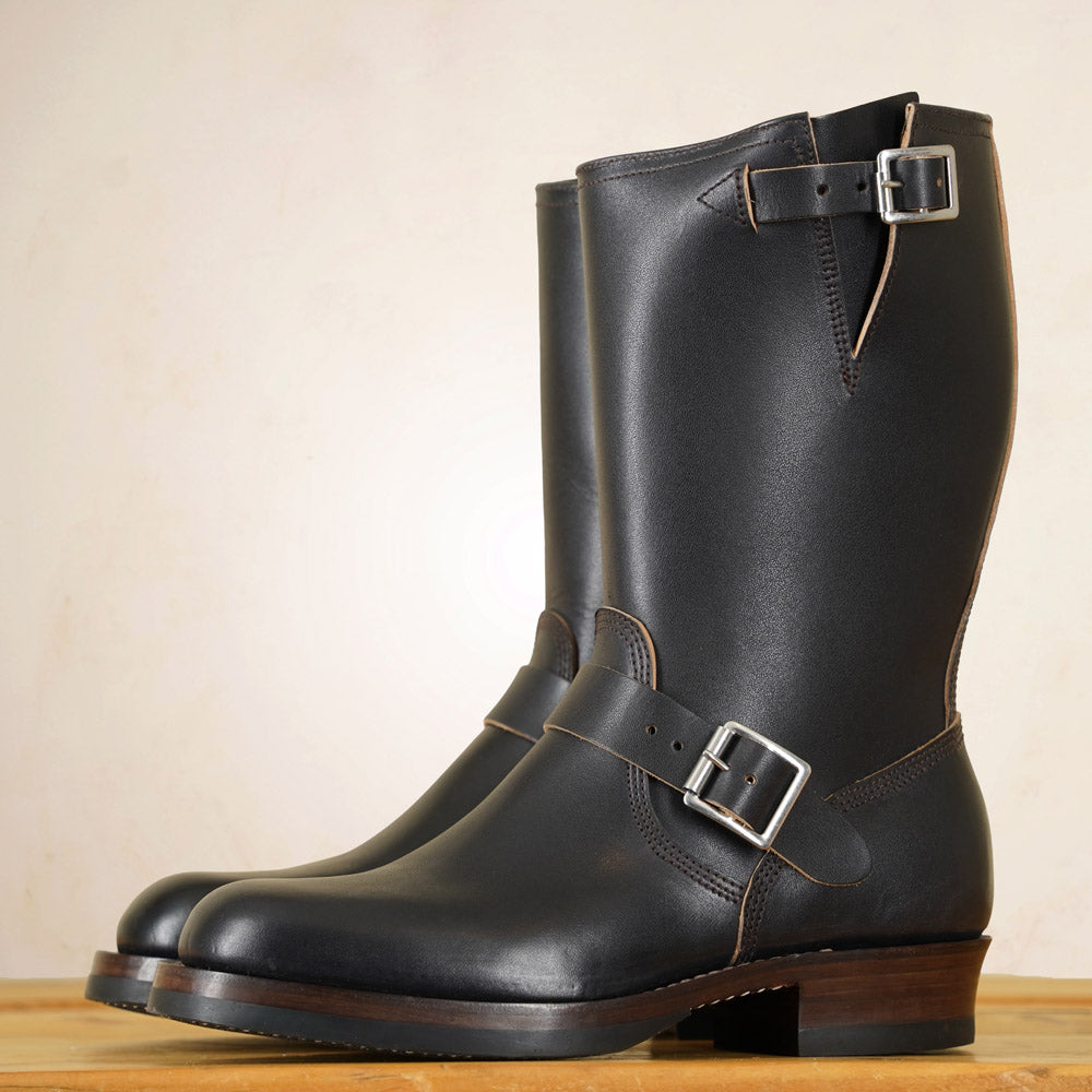 Double Helix Detonator 902 Engineer Boots - Black Horsebutt strip leather
