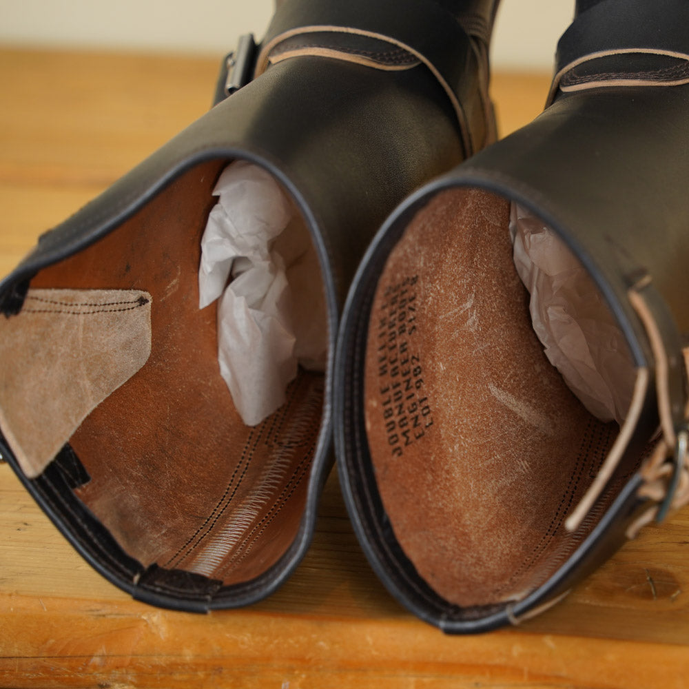 Double Helix Detonator 902 Engineer Boots - Black Horsebutt strip leather