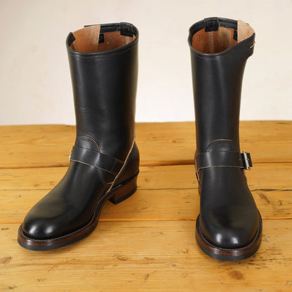 Double Helix Detonator 902 Engineer Boots - Black Horsebutt strip leather