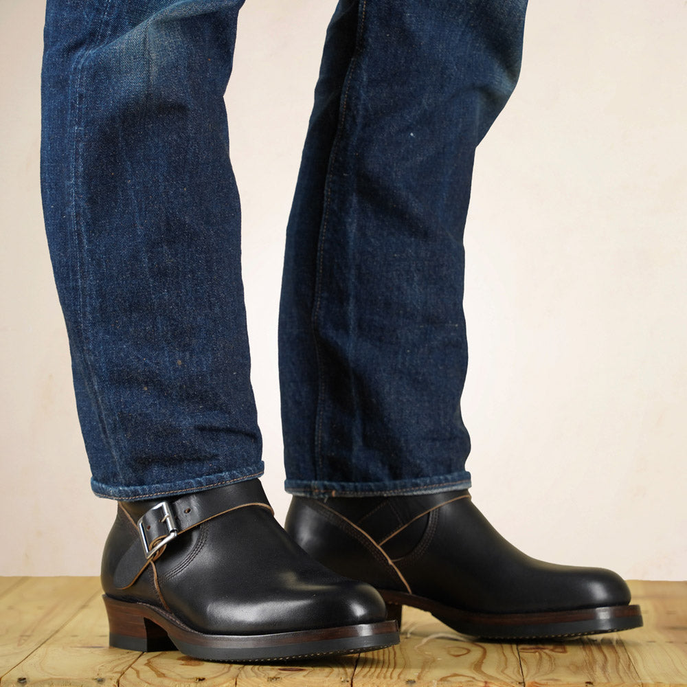 Double Helix Detonator 902 Engineer Boots - Black Horsebutt strip leather