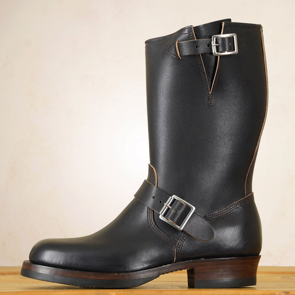 Double Helix Detonator 902 Engineer Boots - Black Horsebutt strip leather