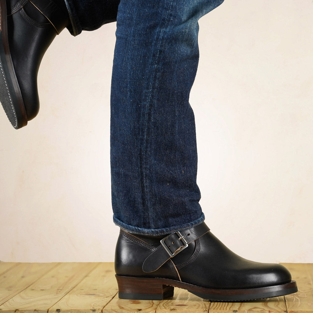 Double Helix Detonator 902 Engineer Boots - Black Horsebutt strip leather